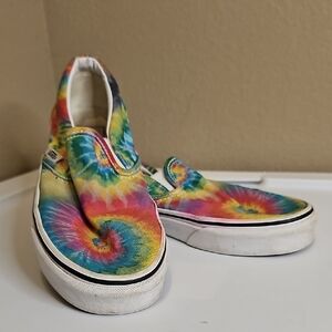 Vans Classic Slip-On Rainbow Tie Dye Sneakers Women's Size 6